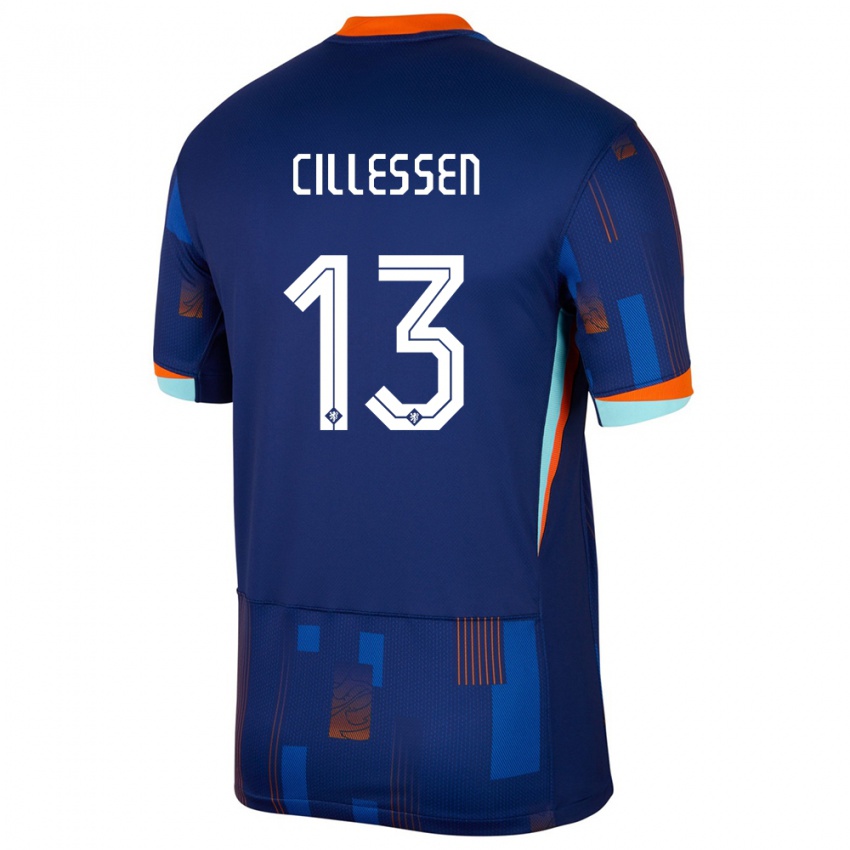 Mujer Camiseta Países Bajos Jasper Cillessen #13 Azul 2ª Equipación 24-26 La Camisa Chile