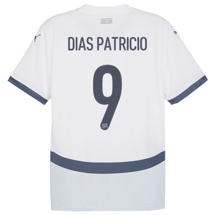 Mujer Camiseta Suiza Alexandre Dias Patricio #9 Blanco 2ª Equipación 24-26 La Camisa Chile