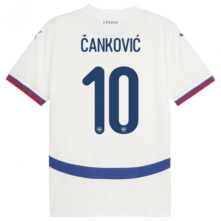 Mujer Camiseta Serbia Jelena Cankovic #10 Blanco 2ª Equipación 24-26 La Camisa Chile
