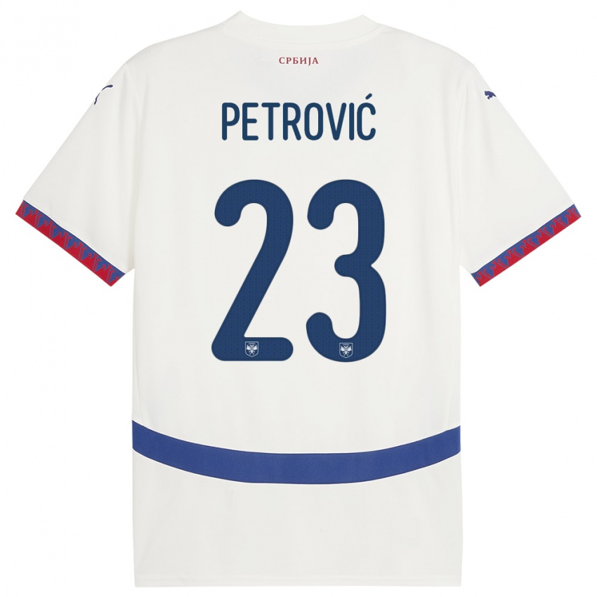 Mujer Camiseta Serbia Jovana Petrovic #23 Blanco 2ª Equipación 24-26 La Camisa Chile