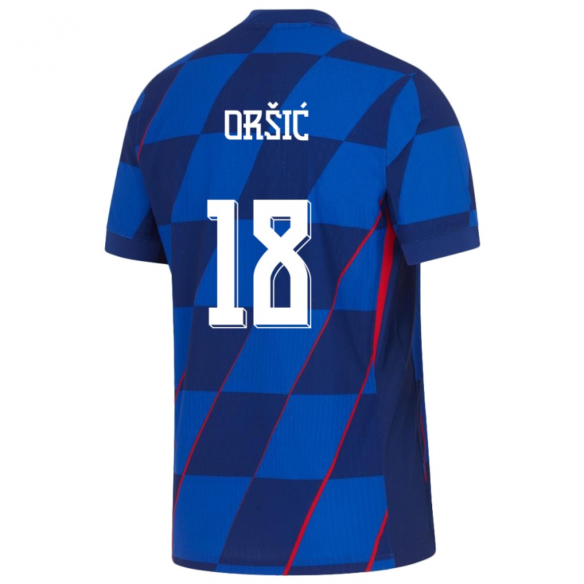 Mujer Camiseta Croacia Mislav Orsic #18 Azul 2ª Equipación 24-26 La Camisa Chile