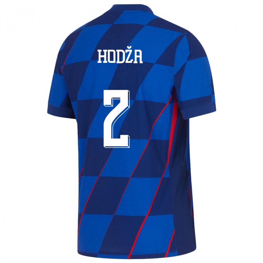 Mujer Camiseta Croacia Veldin Hodza #2 Azul 2ª Equipación 24-26 La Camisa Chile