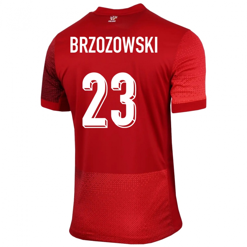 Mujer Camiseta Polonia Milosz Brzozowski #23 Rojo 2ª Equipación 24-26 La Camisa Chile