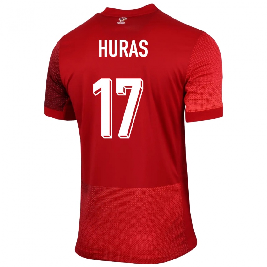 Mujer Camiseta Polonia Mike Huras #17 Rojo 2ª Equipación 24-26 La Camisa Chile