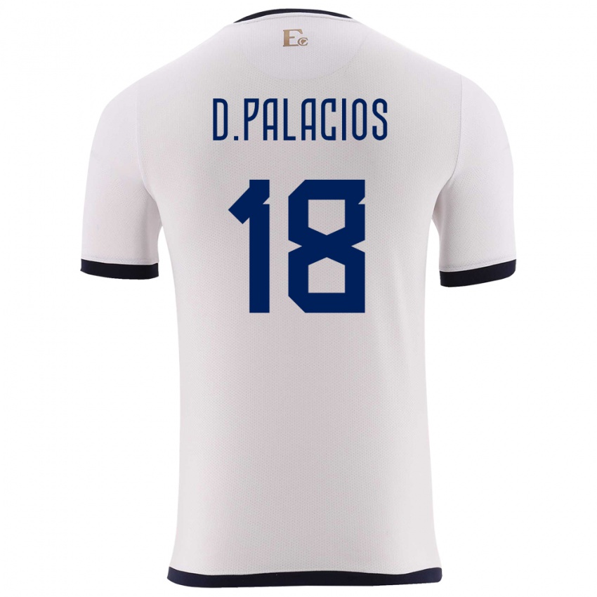 Mujer Camiseta Ecuador Diego Palacios #18 Blanco 2ª Equipación 24-26 La Camisa Chile