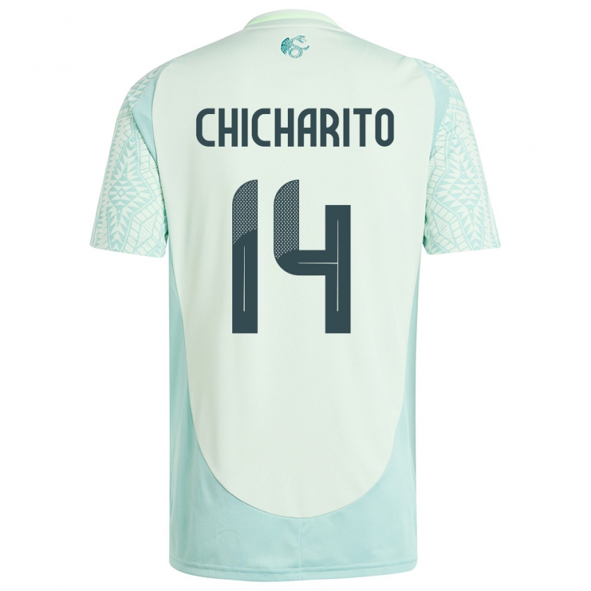 Mujer Camiseta México Chicharito #14 Lino Verde 2ª Equipación 24-26 La Camisa Chile