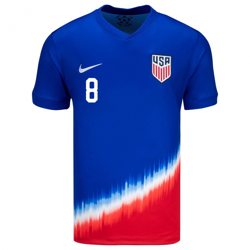 Mujer Camiseta Estados Unidos Pedro Soma #8 Azul 2ª Equipación 24-26 La Camisa Chile