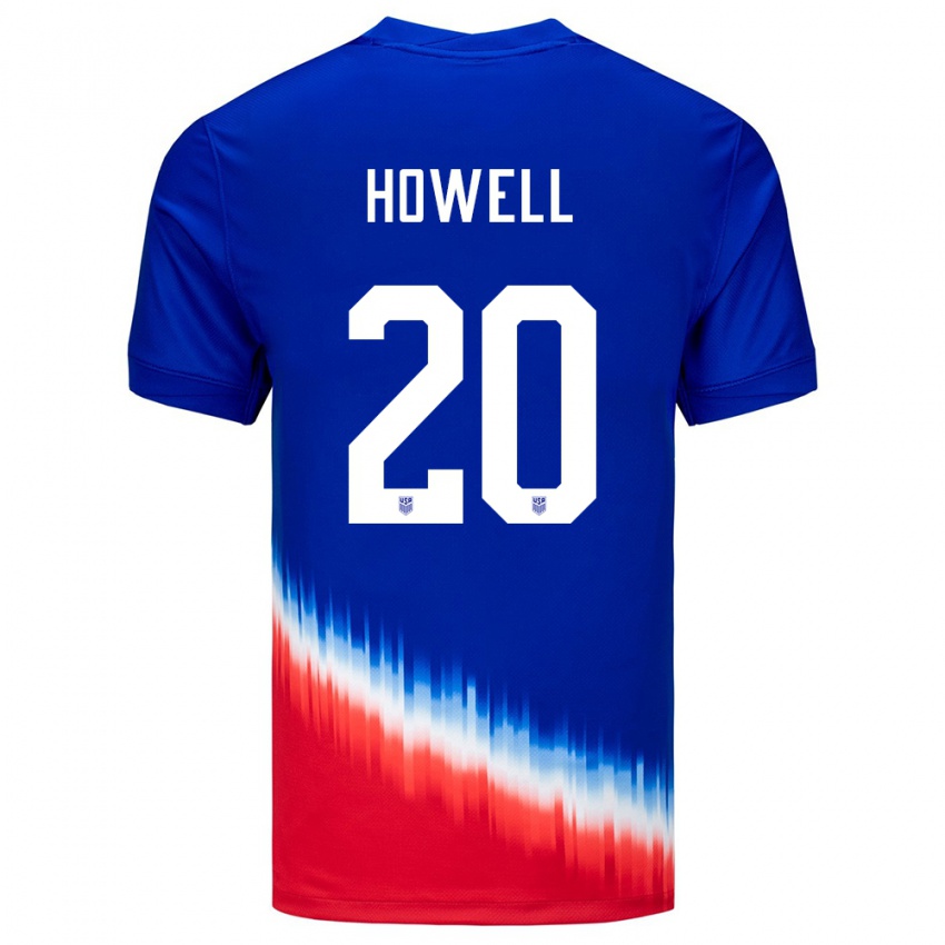 Mujer Camiseta Estados Unidos Jaelin Howell #20 Azul 2ª Equipación 24-26 La Camisa Chile