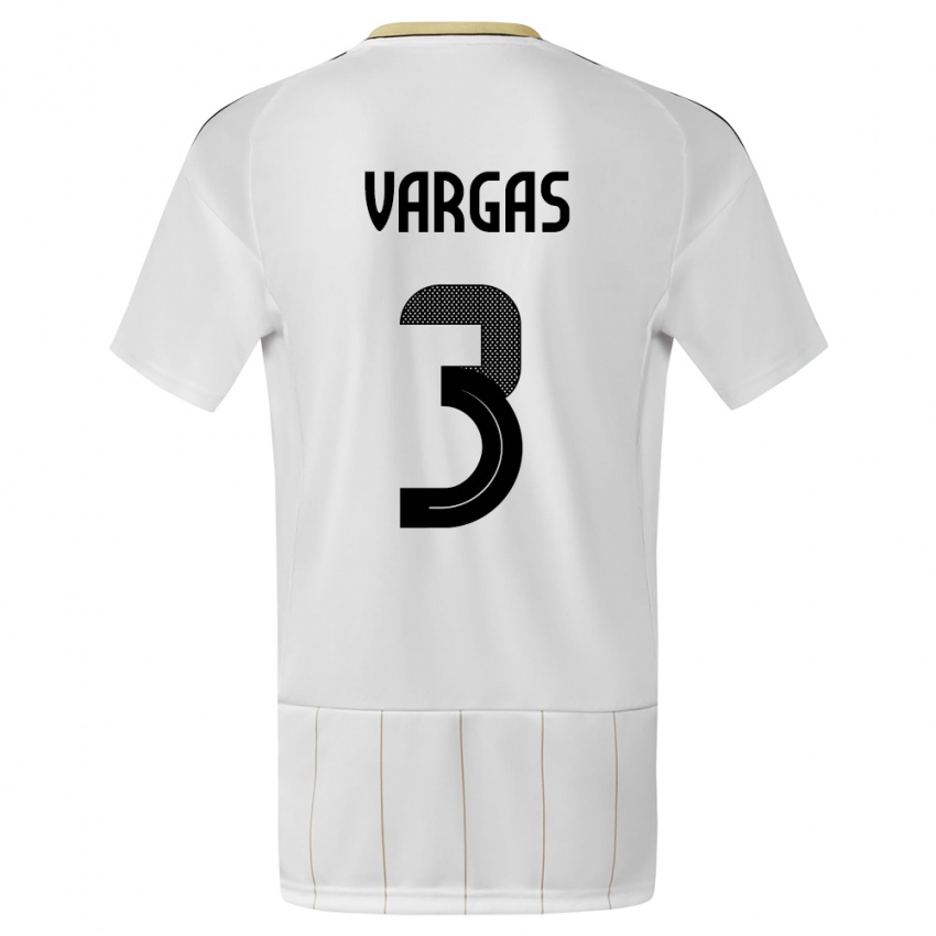 Mujer Camiseta Costa Rica Juan Pablo Vargas #3 Blanco 2ª Equipación 24-26 La Camisa Chile