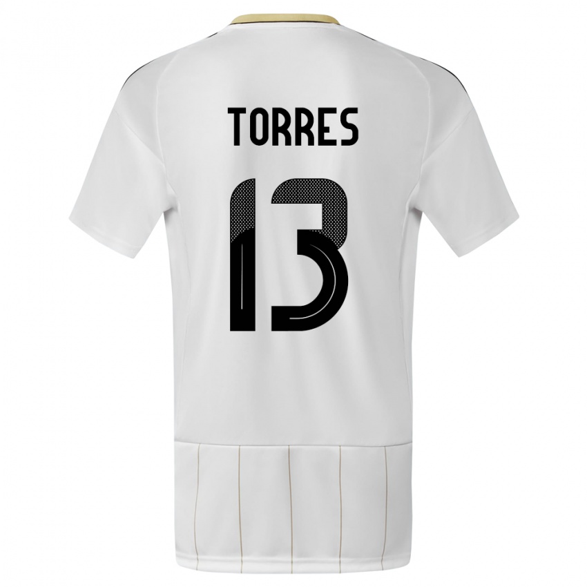 Mujer Camiseta Costa Rica Gerson Torres #13 Blanco 2ª Equipación 24-26 La Camisa Chile