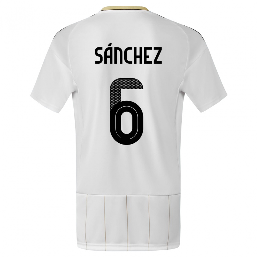 Mujer Camiseta Costa Rica Carol Sanchez #6 Blanco 2ª Equipación 24-26 La Camisa Chile