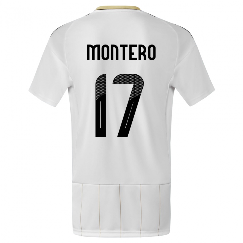 Mujer Camiseta Costa Rica Michelle Montero #17 Blanco 2ª Equipación 24-26 La Camisa Chile