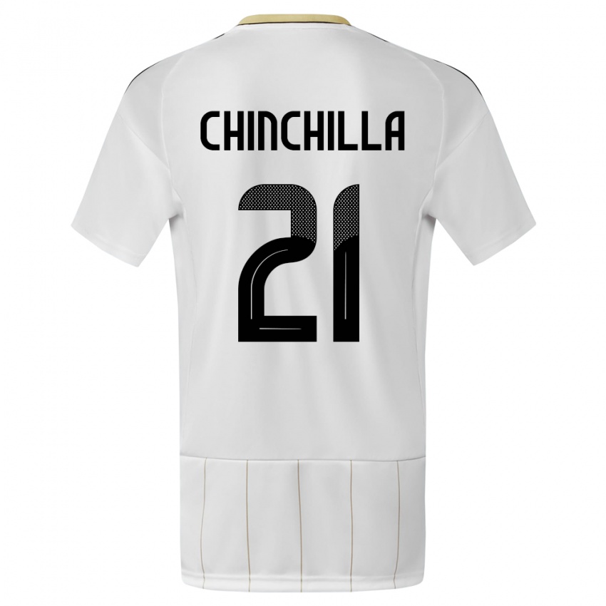 Mujer Camiseta Costa Rica Viviana Chinchilla #21 Blanco 2ª Equipación 24-26 La Camisa Chile