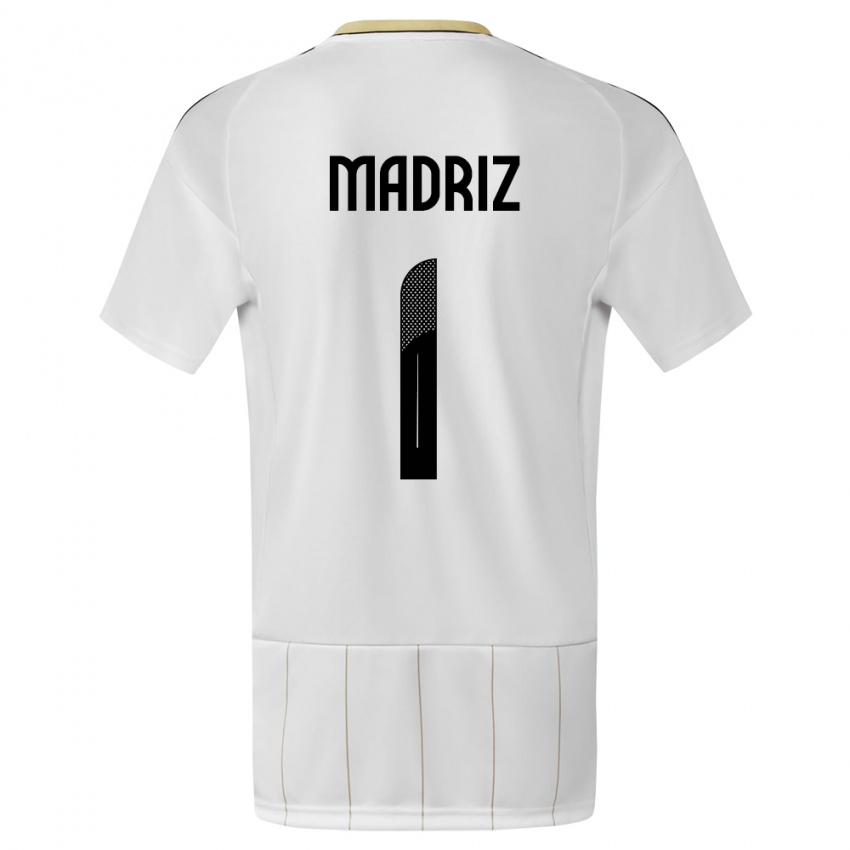 Mujer Camiseta Costa Rica Abraham Madriz #1 Blanco 2ª Equipación 24-26 La Camisa Chile