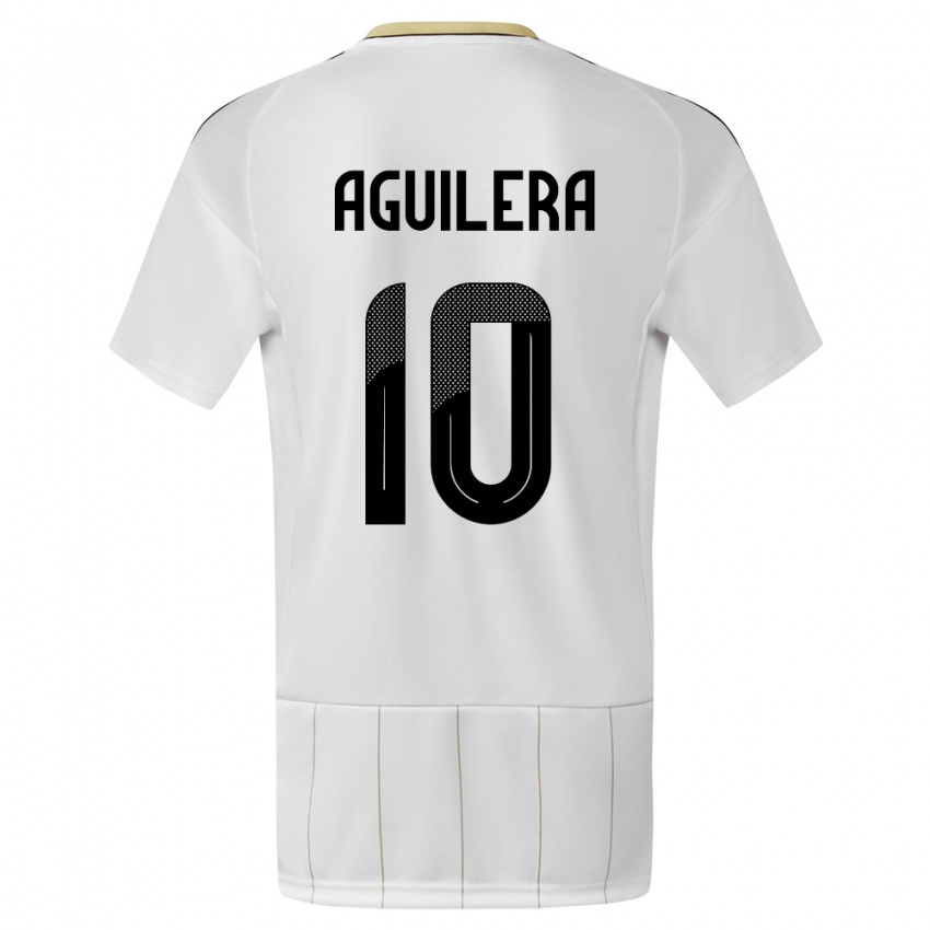 Mujer Camiseta Costa Rica Brandon Aguilera #10 Blanco 2ª Equipación 24-26 La Camisa Chile