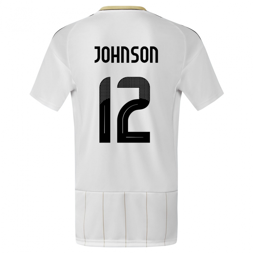 Mujer Camiseta Costa Rica Shawn Johnson #12 Blanco 2ª Equipación 24-26 La Camisa Chile