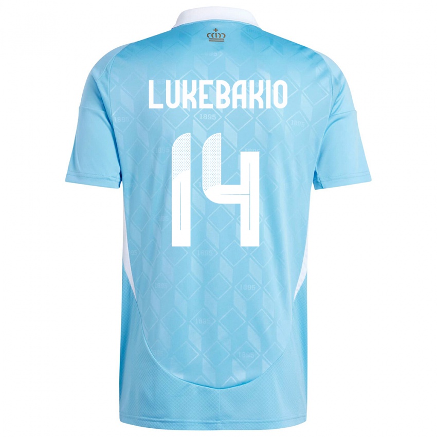 Mujer Camiseta Bélgica Dodi Lukebakio #14 Azul 2ª Equipación 24-26 La Camisa Chile