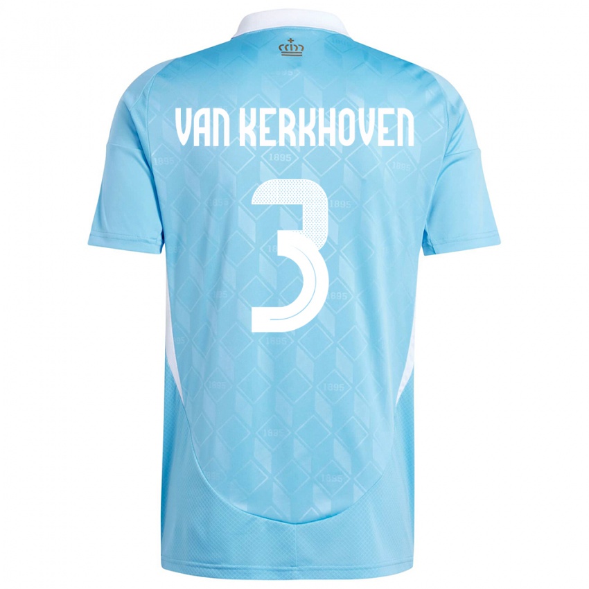 Mujer Camiseta Bélgica Ella Van Kerkhoven #3 Azul 2ª Equipación 24-26 La Camisa Chile