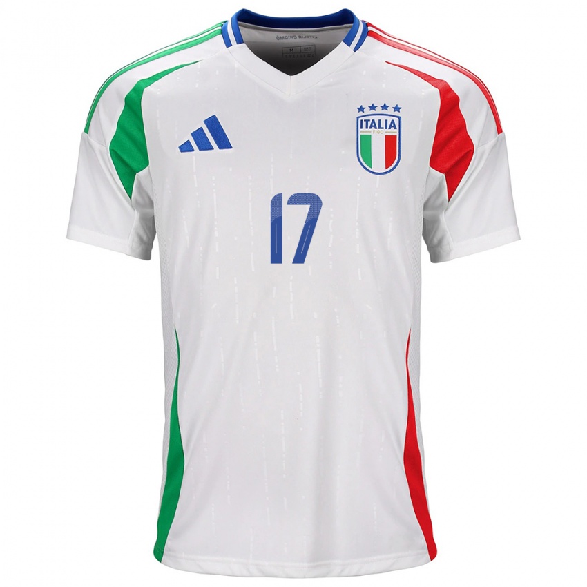 Mujer Camiseta Italia Aaron Ciammaglichella #17 Blanco 2ª Equipación 24-26 La Camisa Chile