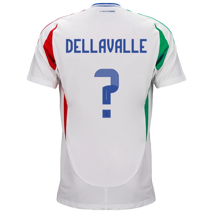 Mujer Camiseta Italia Alessandro Dellavalle #0 Blanco 2ª Equipación 24-26 La Camisa Chile
