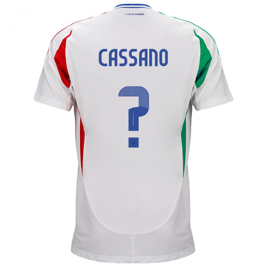 Mujer Camiseta Italia Claudio Cassano #0 Blanco 2ª Equipación 24-26 La Camisa Chile