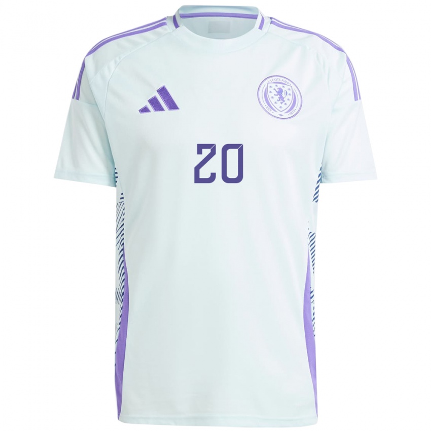 Mujer Camiseta Escocia Johnny Emerson #20 Azul Menta Claro 2ª Equipación 24-26 La Camisa Chile