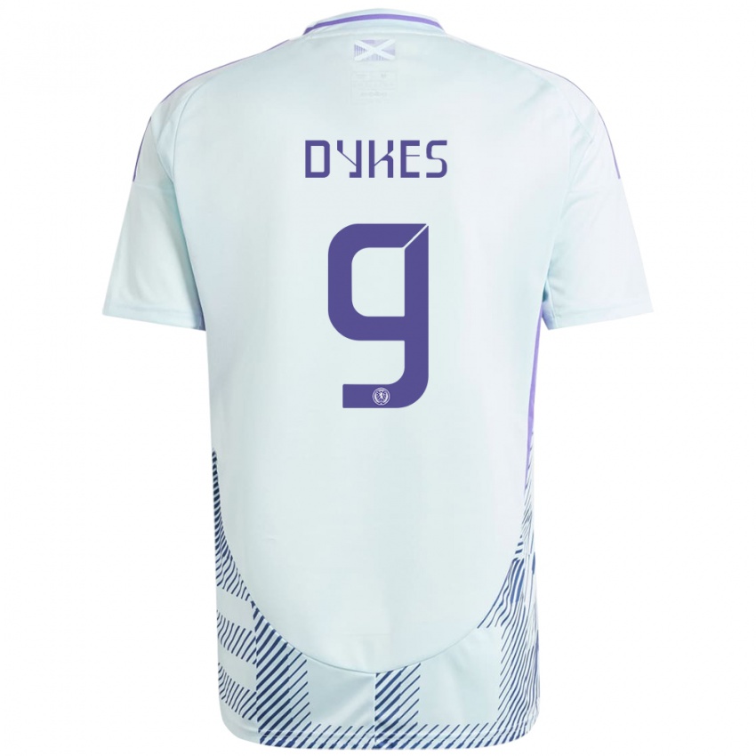 Mujer Camiseta Escocia Lyndon Dykes #9 Azul Menta Claro 2ª Equipación 24-26 La Camisa Chile