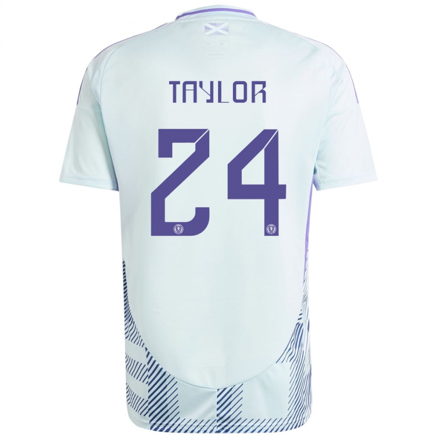 Mujer Camiseta Escocia Greg Taylor #24 Azul Menta Claro 2ª Equipación 24-26 La Camisa Chile