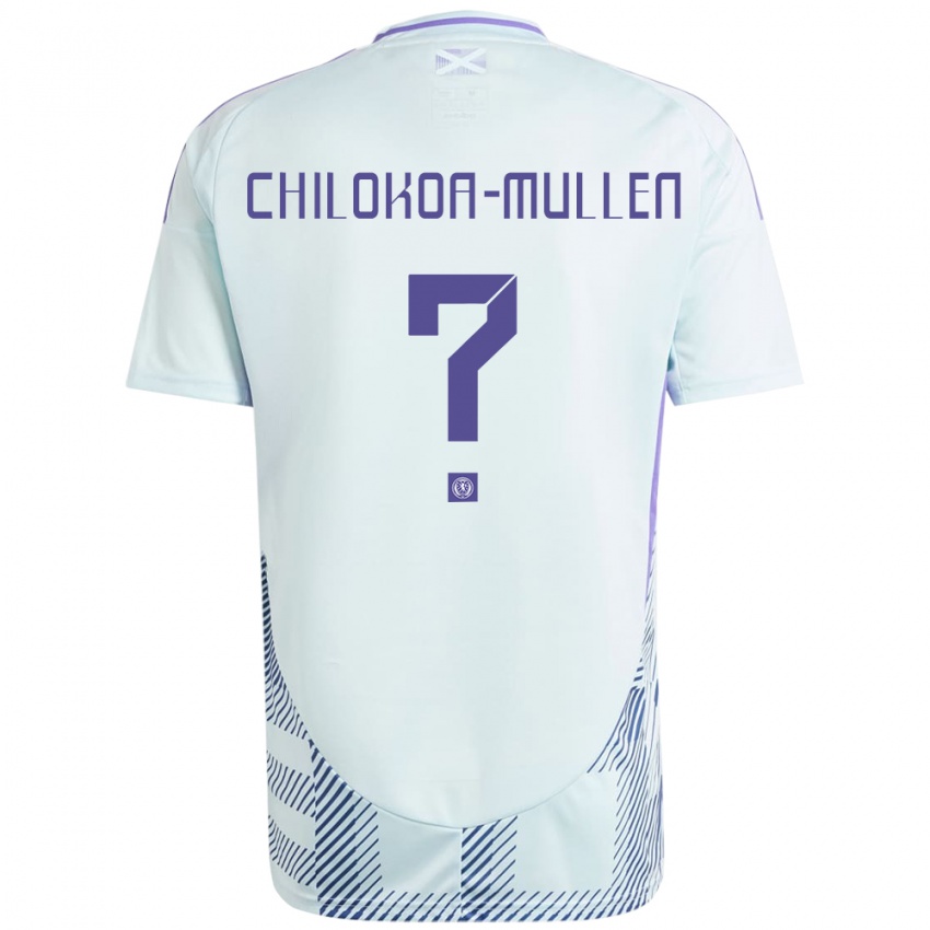 Mujer Camiseta Escocia Jeremiah Chilokoa-Mullen #0 Azul Menta Claro 2ª Equipación 24-26 La Camisa Chile