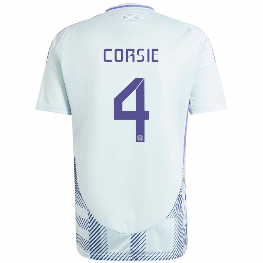 Mujer Camiseta Escocia Rachel Corsie #4 Azul Menta Claro 2ª Equipación 24-26 La Camisa Chile