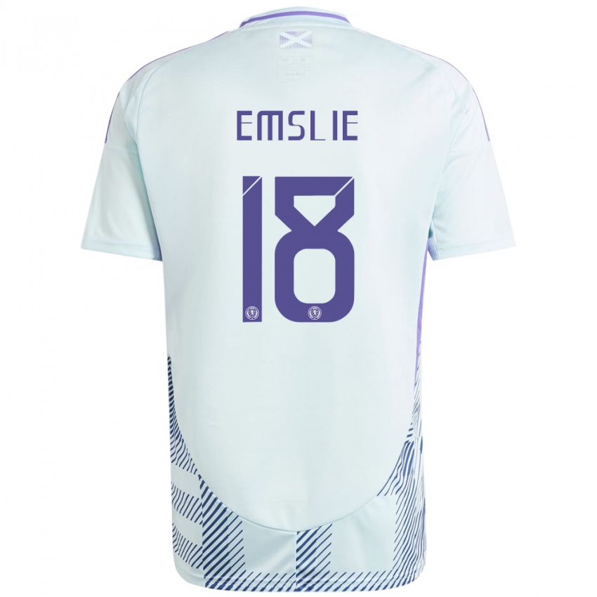 Mujer Camiseta Escocia Claire Emslie #18 Azul Menta Claro 2ª Equipación 24-26 La Camisa Chile