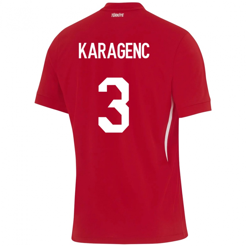 Mujer Camiseta Turquía Didem Karagenç #3 Rojo 2ª Equipación 24-26 La Camisa Chile