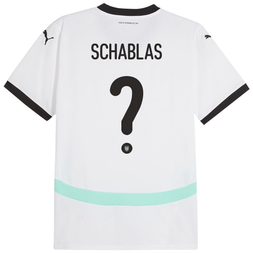 Mujer Camiseta Austria Matteo Schablas #0 Blanco 2ª Equipación 24-26 La Camisa Chile