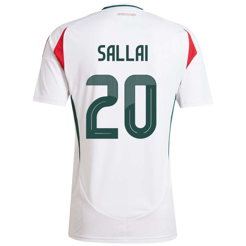 Mujer Camiseta Hungría Roland Sallai #20 Blanco 2ª Equipación 24-26 La Camisa Chile
