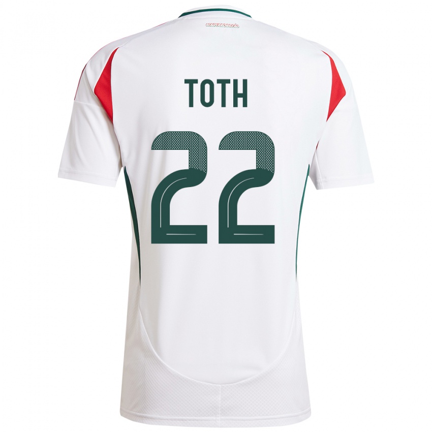 Mujer Camiseta Hungría Balázs Tóth #22 Blanco 2ª Equipación 24-26 La Camisa Chile