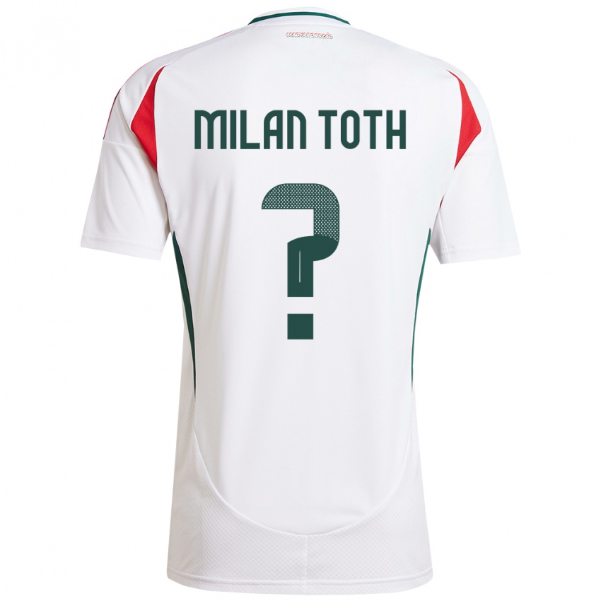 Mujer Camiseta Hungría Milán Tóth #0 Blanco 2ª Equipación 24-26 La Camisa Chile