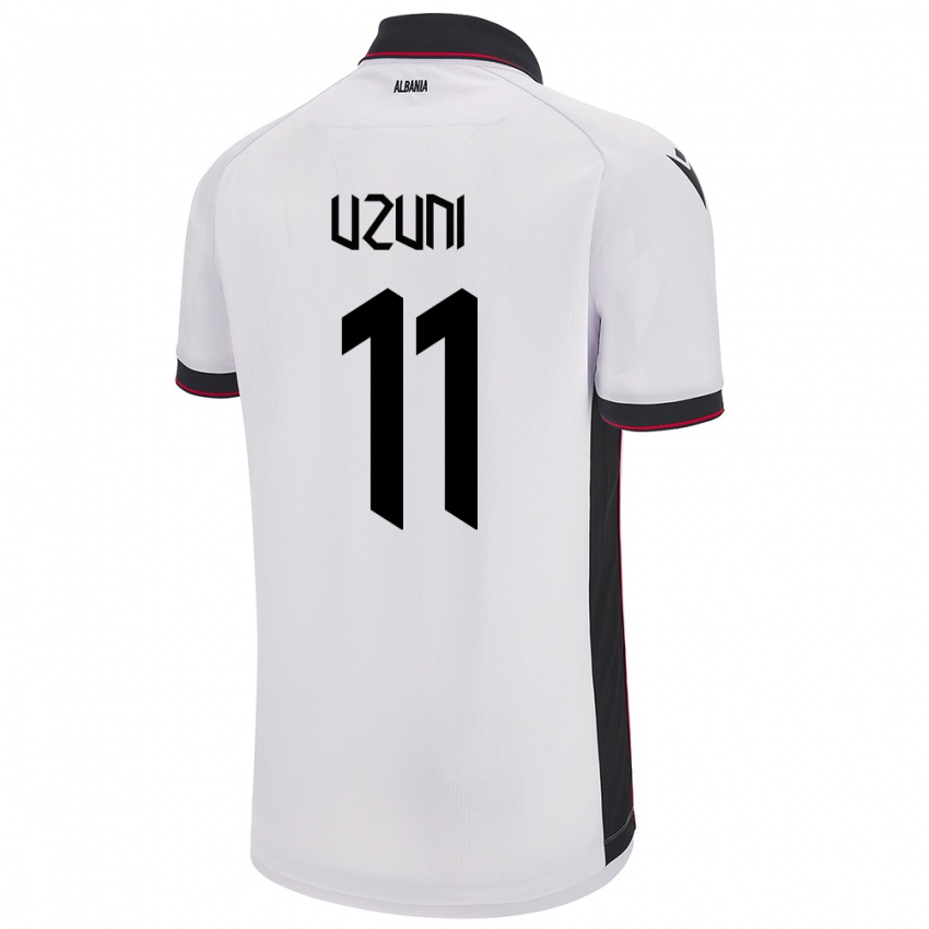 Mujer Camiseta Albania Myrto Uzuni #11 Blanco 2ª Equipación 24-26 La Camisa Chile