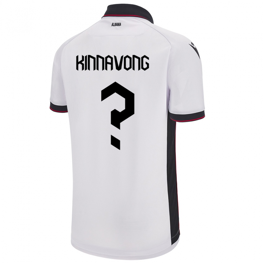 Mujer Camiseta Albania Jordan Kinnavong #0 Blanco 2ª Equipación 24-26 La Camisa Chile