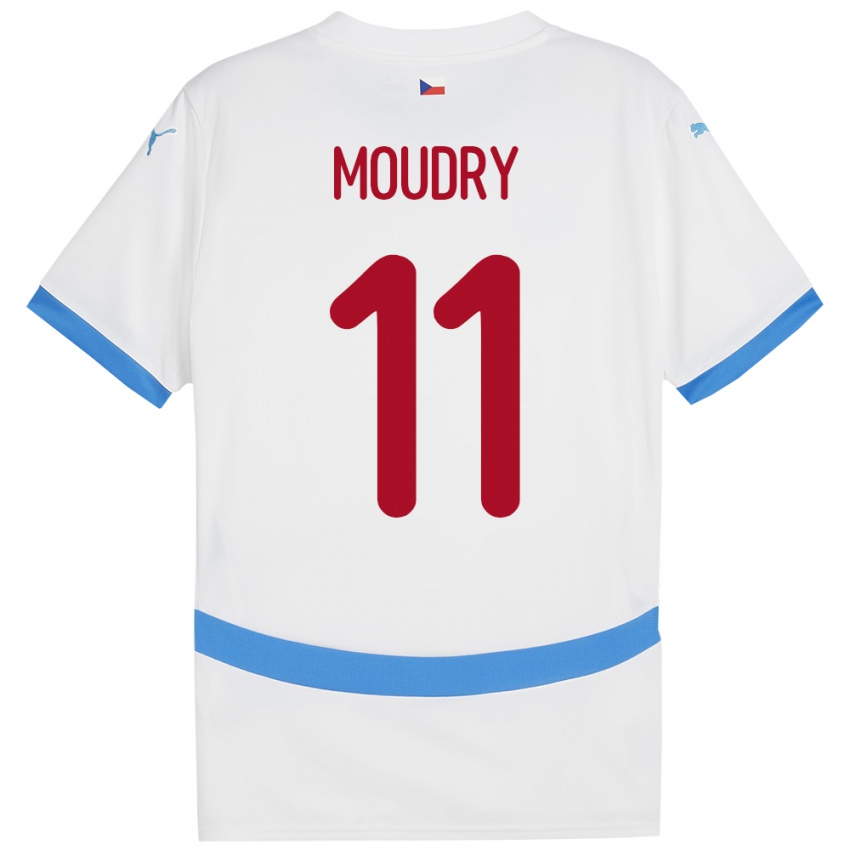Mujer Camiseta Chequia Lukas Moudry #11 Blanco 2ª Equipación 24-26 La Camisa Chile