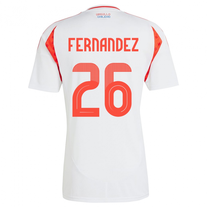 Mujer Camiseta Chile Nicolás Fernández #266 Blanco 2ª Equipación 24-26 La Camisa Chile