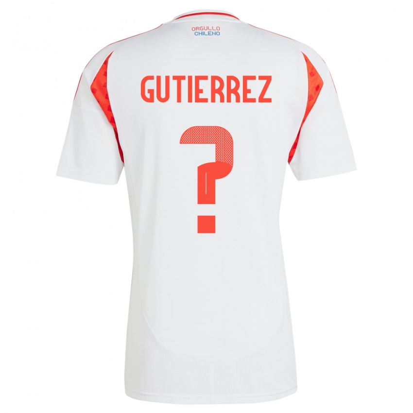 Mujer Camiseta Chile Felipe Gutierrez #0 Blanco 2ª Equipación 24-26 La Camisa Chile