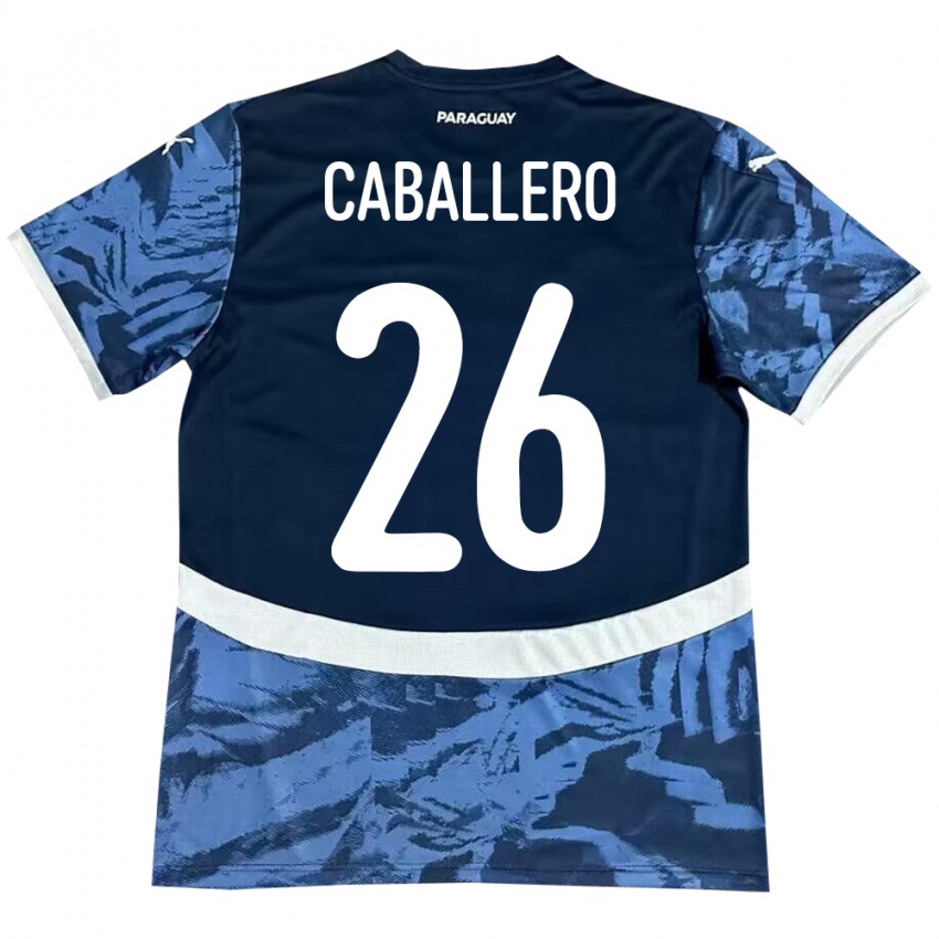 Mujer Camiseta Paraguay Hernesto Caballero #26 Azul 2ª Equipación 24-26 La Camisa Chile