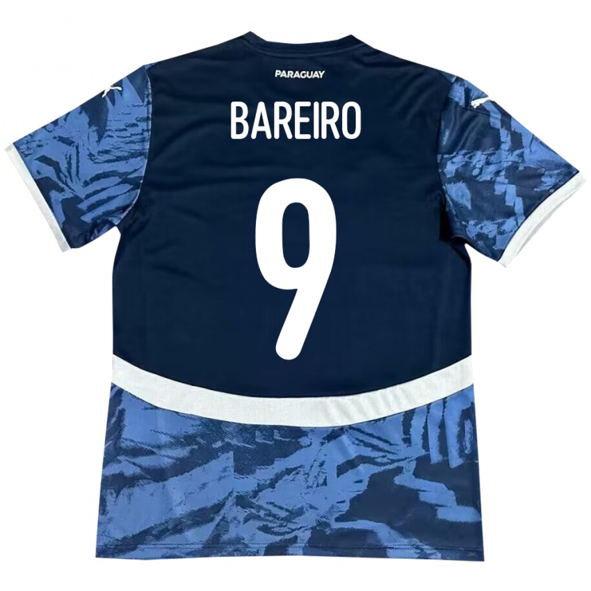 Mujer Camiseta Paraguay Adam Bareiro #9 Azul 2ª Equipación 24-26 La Camisa Chile