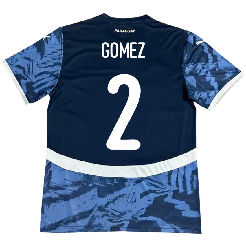 Mujer Camiseta Paraguay Rodrigo Gómez #2 Azul 2ª Equipación 24-26 La Camisa Chile