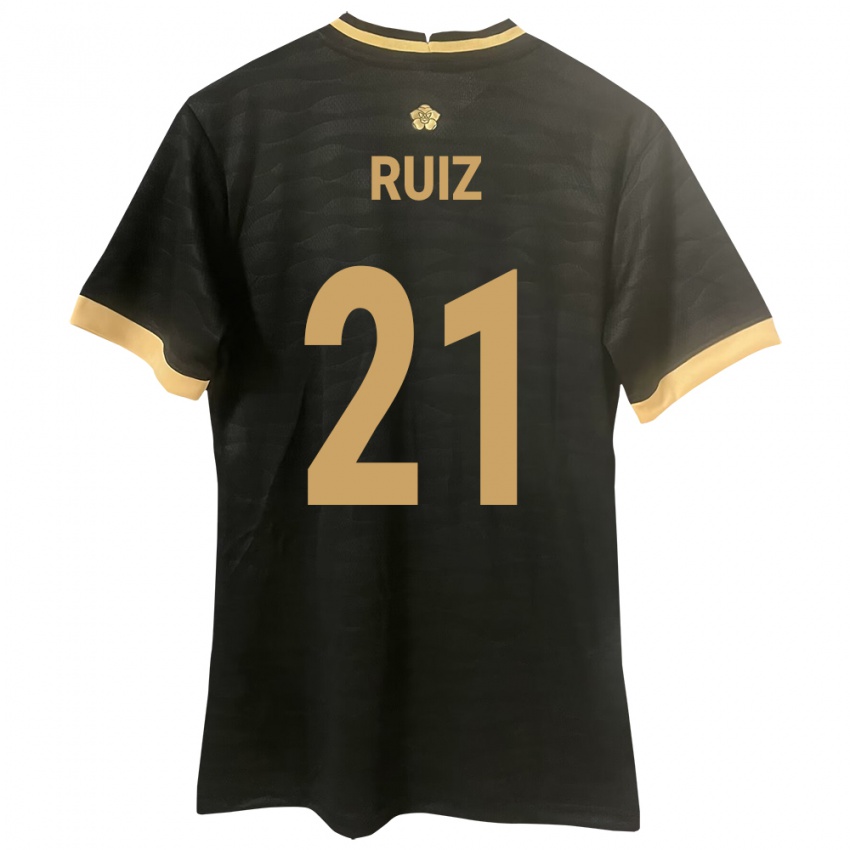 Mujer Camiseta Panamá Alberto Ruiz #21 Negro 2ª Equipación 24-26 La Camisa Chile