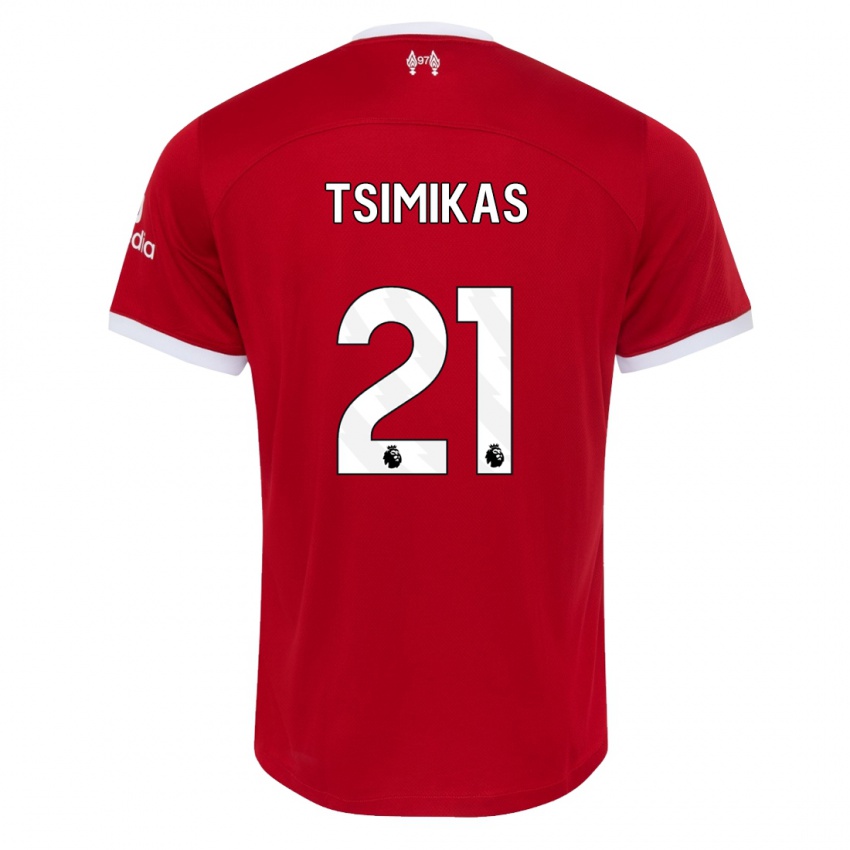Niño Camiseta Konstantinos Tsimikas #21 Rojo 1ª Equipación 2023/24 La Camisa Chile