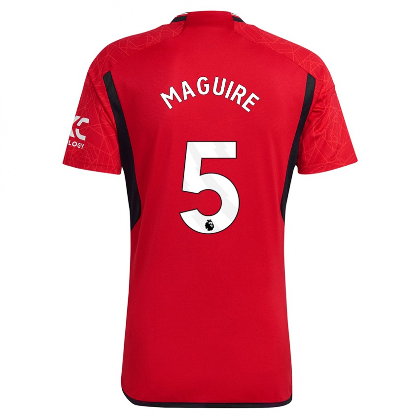 Niño Camiseta Harry Maguire #5 Rojo 1ª Equipación 2023/24 La Camisa Chile