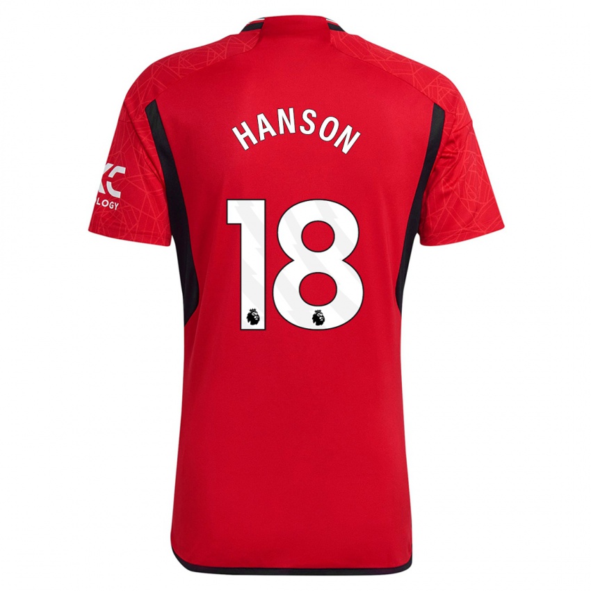 Niño Camiseta Kirsty Hanson #18 Rojo 1ª Equipación 2023/24 La Camisa Chile