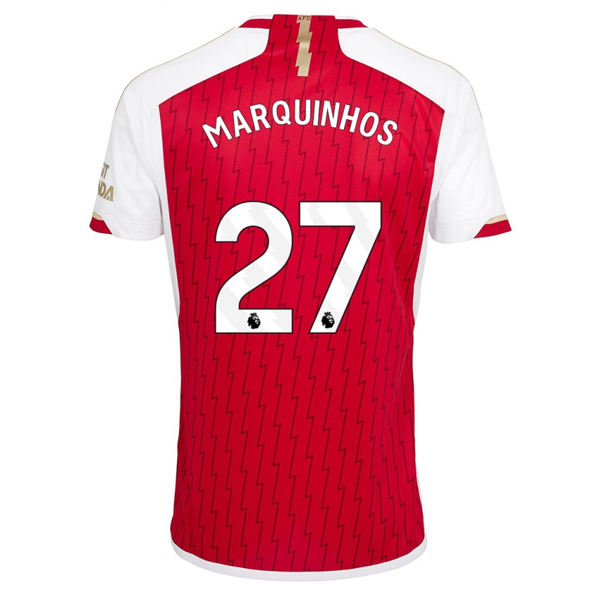 Niño Camiseta Marquinhos #27 Rojo 1ª Equipación 2023/24 La Camisa Chile