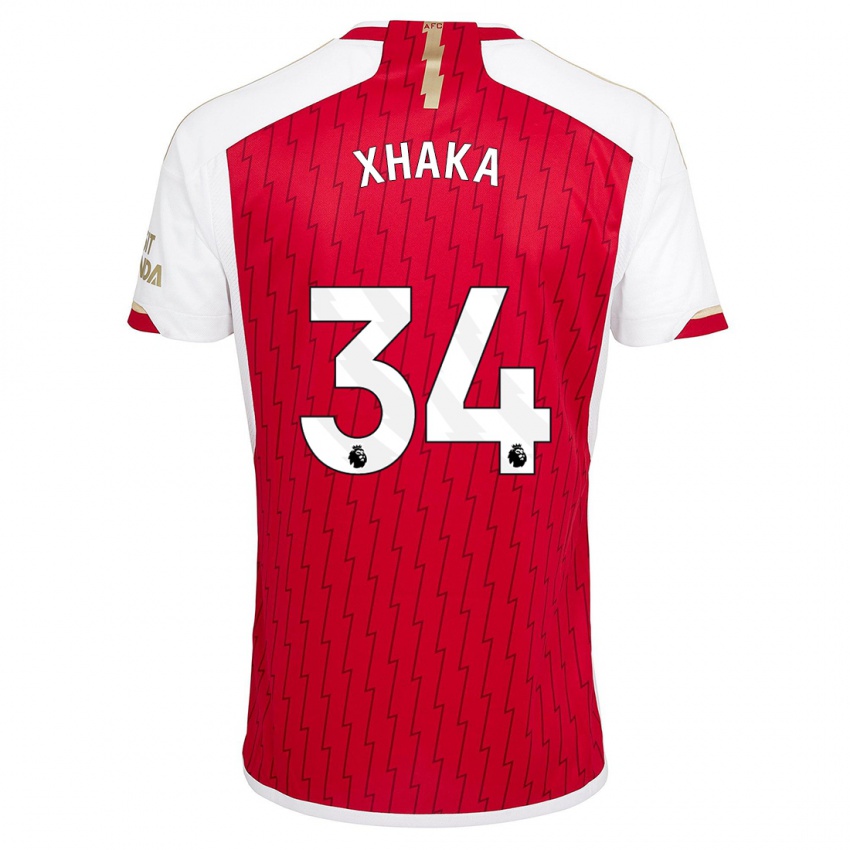 Niño Camiseta Granit Xhaka #34 Rojo 1ª Equipación 2023/24 La Camisa Chile